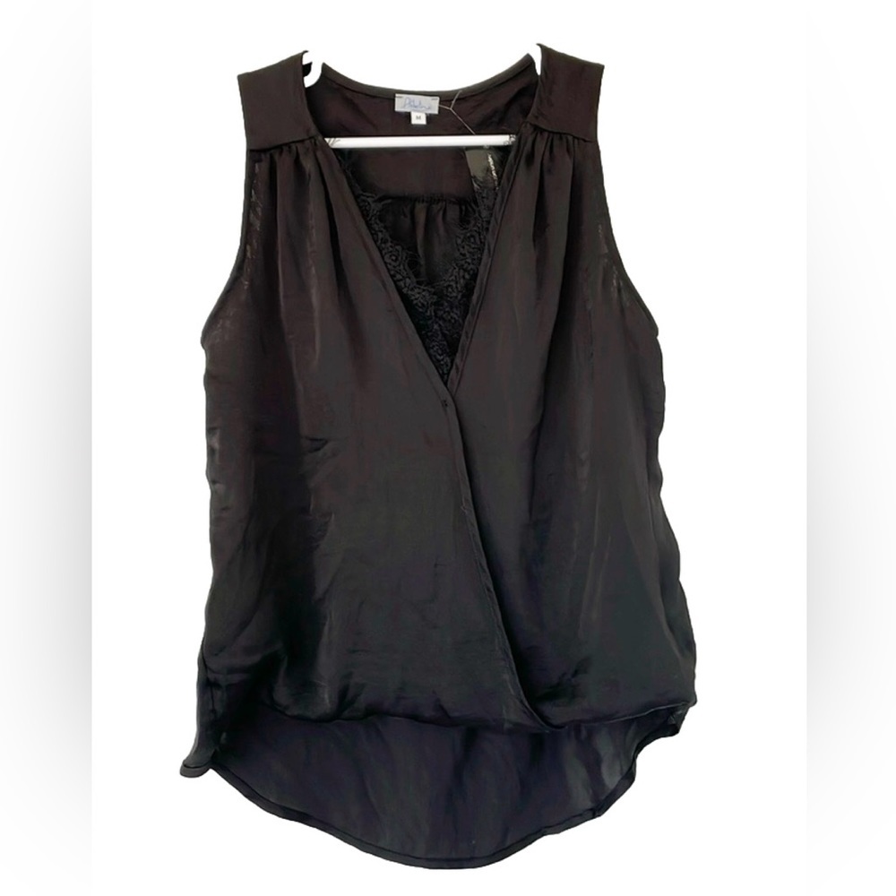 NWT ABBELINE top size M black lace detail sleeveless tank SOUTH MOON UNDER
